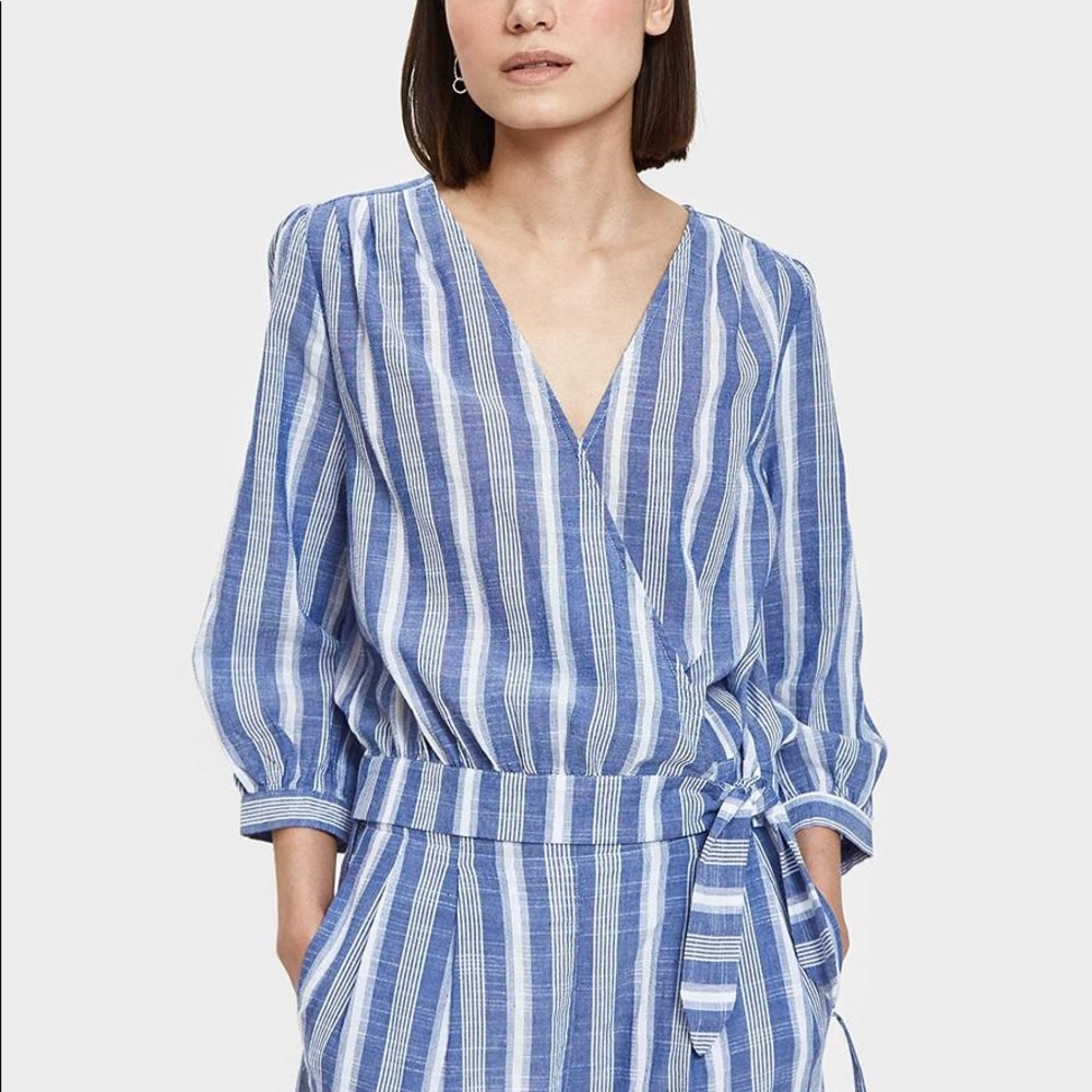 Farrow Josa Wrap Top Blue Medium